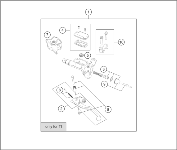 Sprängskiss: Handlebar, Controls – KTM 250 SX-F 2026